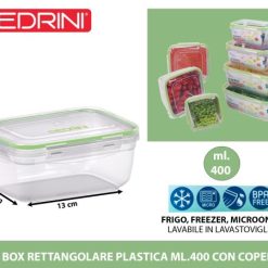 Frigo Box Rett.Re Plastica Ml.400 Con Coperchio