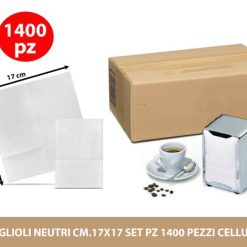 Tovaglioli Neutri Cm.17X17 Set 1400 Pz. Cellulosa