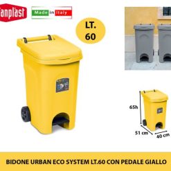 Bidone Urban Eco System Lt.60 Con Pedale Giallo - immagine 1