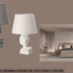 Lampada Ceramica David Cm.15X11X40H 2 Colori