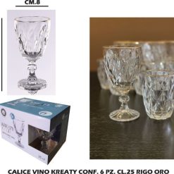 Calice Vino Kreaty Conf. 6 Pz. Cl.25 Rigo Oro