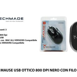 Mini Mouse Usb Ottico Nero Con Filo