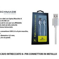 Cavo Iphone Intrecciato 1,8 Mt. Bianco