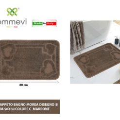 Tappeto Bagno Moorea Dis. 8 Cm.50X80 Col.C Marrone