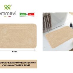 Tappeto Bagno Moorea Dis. 8 Cm.50X80 Col.A Beige