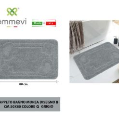 Tappeto Bagno Moorea Dis. 8 Cm.50X80 Col.G Grigio