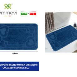 Tappeto Bagno Moorea Dis. 8 Cm.50X80 Col.E Blu