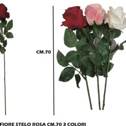 Fiore Stelo Rosa Cm.70 3 Col. Ass.