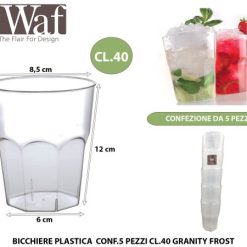Bicchiere Plastica Cf.5Pz. Cl.40 Granity Frost