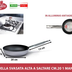 Padella Svasata Bassa A Saltare Cm.20 1 Man.