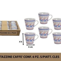 Tazzine Caffe' Conf. 6 Pz. S/Piatt. Cles