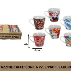 Tazzine Caffe' Conf. 6 Pz. S/Piatt. Sakura
