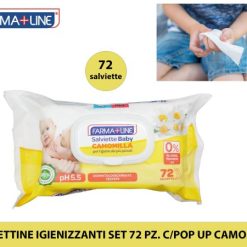 Salviettine Igienizzanti Set 72 Pz. C/Pop Up Camomilla