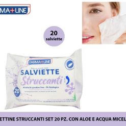 Salviettine Struccanti Set 20 Pz. Con Aloe E Acqua Micellare