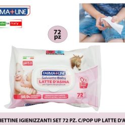 Salviettine Igienizzanti Set 72 Pz. C/Pop Up Latte D'Asino