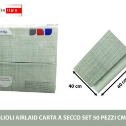 Tovaglioli Air Laid 50 Pz. Cm.40X40 Lino Verde