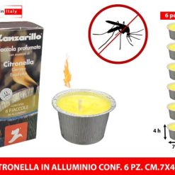 Citronella In Alluminio Conf. 6 Pz. Cm.7X4H
