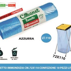 Sacchetto Immond. Cm.72X110 Cf.10 Pz. Lt.110 Azzurro
