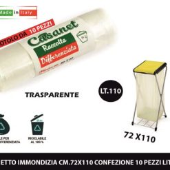 Sacchetto Immond. Cm.72X110 Cf.10 Pz. Lt.110 Trasparente