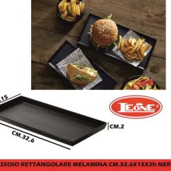 Vassoio Rett.Re Melamina Cm.32,6X15X2H Nero