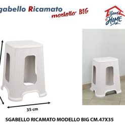 Sgabello Plastica Big Bianco Cm.35X35X47H