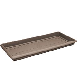 Sottocassetta Maxi Rettangolare 100x38x6h cm, Tortora, Plastica Resistente agli Agenti Atmosferici, Arredo Esterno Giardino Balcone Terrazzo