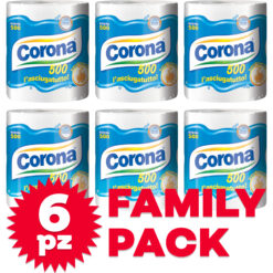 6 Bobine Rotoloni Carta Corona 500 Strappi 2 Veli Multiuso Asciugatutto Morbidi