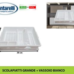 Scolapiatti Grande + Vassoio Bianco