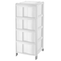 Cassettiera Bambu' 4 Cass. Bianca