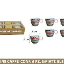 Tazzine Caffe' Conf. 6 Pz. S/Piatt. Elettra