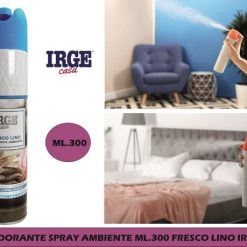 Sicignano | Profumatore Spray Ambiente 300 ml 4 in 1: Neutralizza Odori, Rinfresca Aria, Azione Immediata e Lunga Durata | Fragranze Eleganti per Casa Ufficio Auto (Fresco lino)