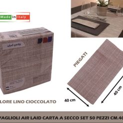 Tovaglioli Airlaid Cf.50Pz. Cm.40X40 Lino Cioccolato