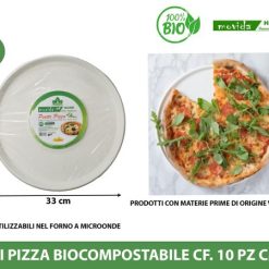 Piatti Piani Rotondi Pizza Cm.33 Conf. 10 Pz. Bio