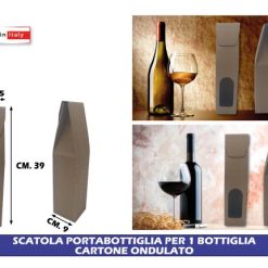Scatola Portabottiglia X 1 Bottiglia Cartone Ondulato
