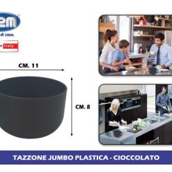 Tazzone Jumbo Plastica Cc.650 Cm.11X8H Cioccolato