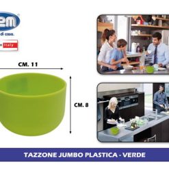 Tazzone Jumbo Plastica Cc.650 Cm.11X8H Verde