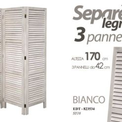 Paravento 3 Pannelli Cm.126X170H Bianco