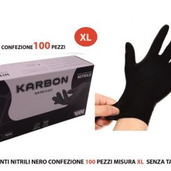 Guanti Nitrile Nero Conf. 100 Pz. Mis.Xl Senza Talco
