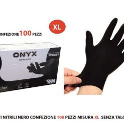 Guanti Nitrile Nero Conf. 100 Pz. Mis.Xl Senza Talco
