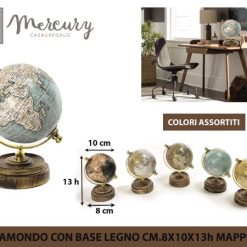 Mappamondo Con Base Legno Cm.8X10X13H Mappe Ass.