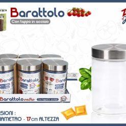 Barattolo Vetro Cop. Acciaio Cm.11X17H