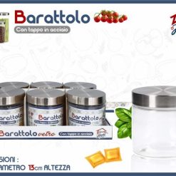 Barattolo Vetro Cop. Acciaio Cm.11X12,5H
