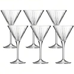 Calice per Aperitivi in Cristallo Martini da 21cl Set 6pz - Splendente Elegante per Acqua, Aperitivi, da Ristorante, Casa