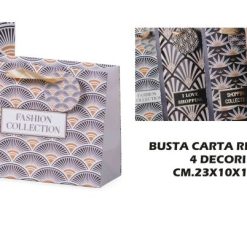 Busta Regalo Carta Cm.23X10X18H 4 Decori