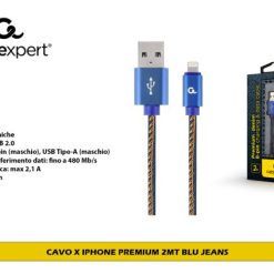 Cavo X Iphone Premium 2Mt Blu Jeans