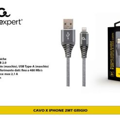 Cavo X Iphone 2Mt Grigio
