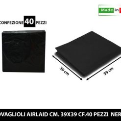 Tovagliolo Airlaid Cm.39X39 Set 40 Pz. Nero