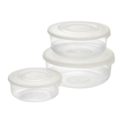 Set 3 Pezzi Contenitore Frigobox Alimenti Tondo Lt.1,7/1/0,5
