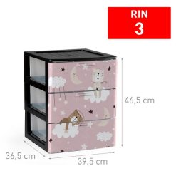 Cassettiera Rin Black 3 Cassetti