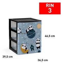 Cassettiera 3 Cassetti Rin Black